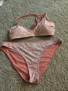 Southern Tide Pink & White Floral Print Bikini Set